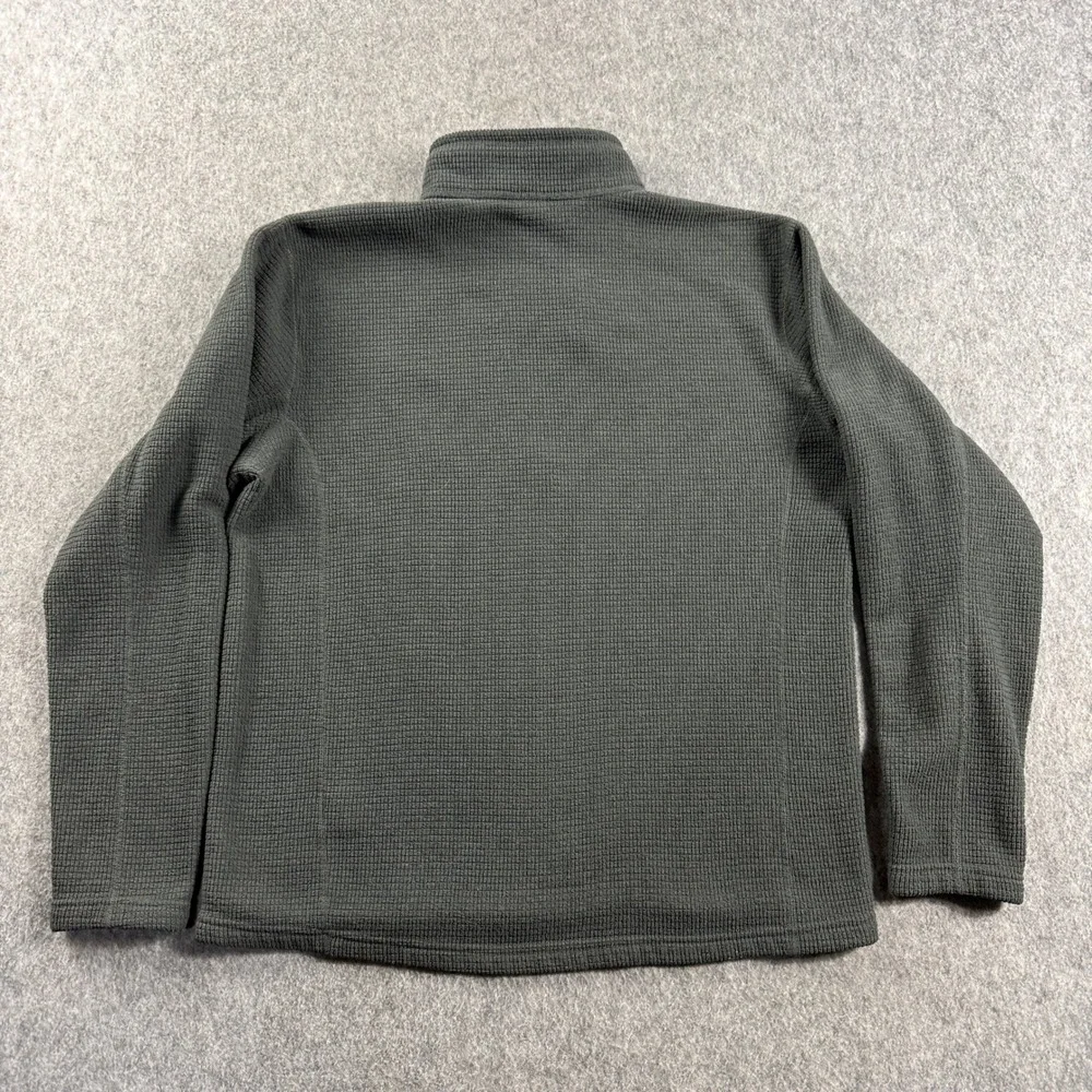 The North Face Mens L Grey Waffle Knit Quarter Zip Fleece Pullover Defect